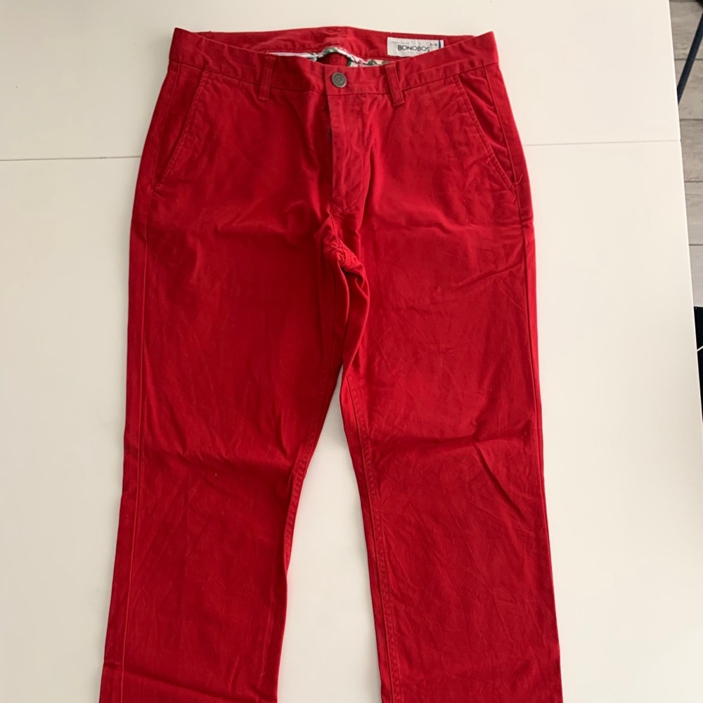Bonobos slim straight red 30 30